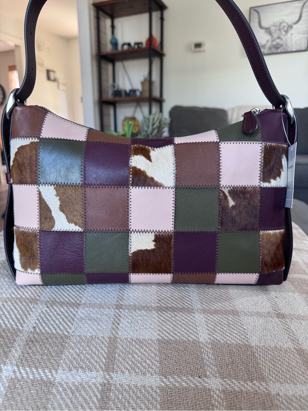 NEW Coach/Coachtopia Slouchy Alter Ego Shoulder/Crossbody Bag (Olive/Merlot) - Picture 6 of 9